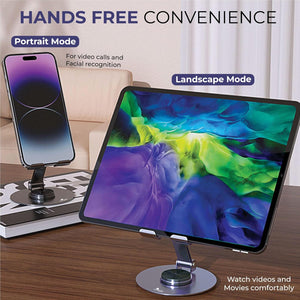 Adjustable Metal Mobile Phone Stand – Foldable & Heavy Duty Desk Holder